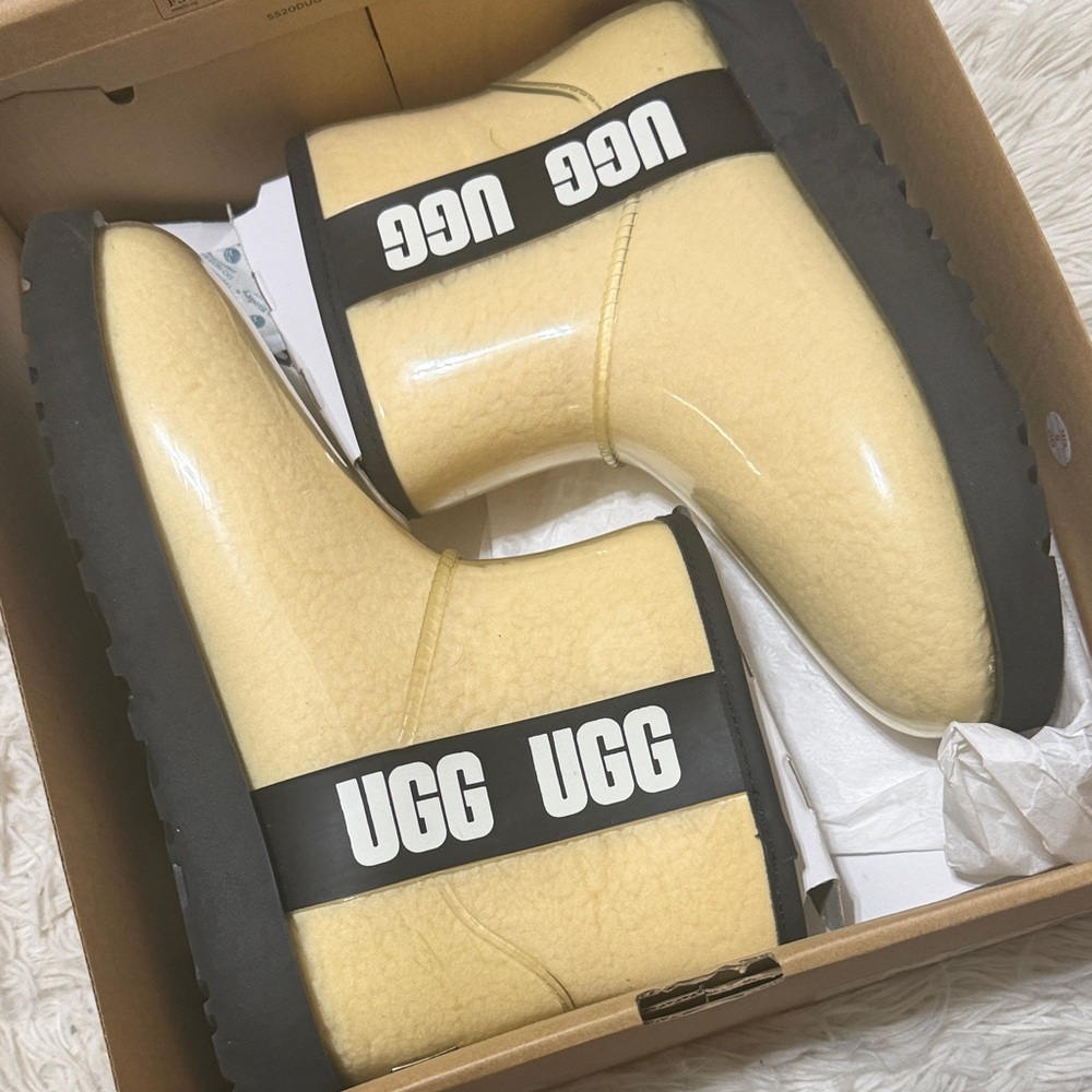 UGG Cream Boots with Black Details
